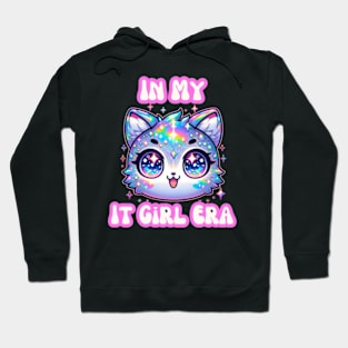 In My It Girl Era Pop Culture Kawaii Chibi Holographic Cat Hoodie